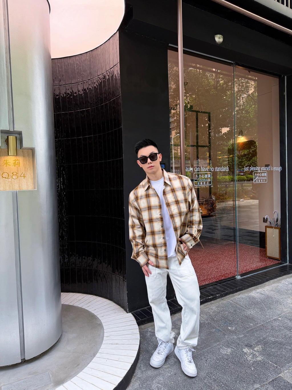 2026 New Model GS Embroidered Checkered Shirt (BB834-B45)