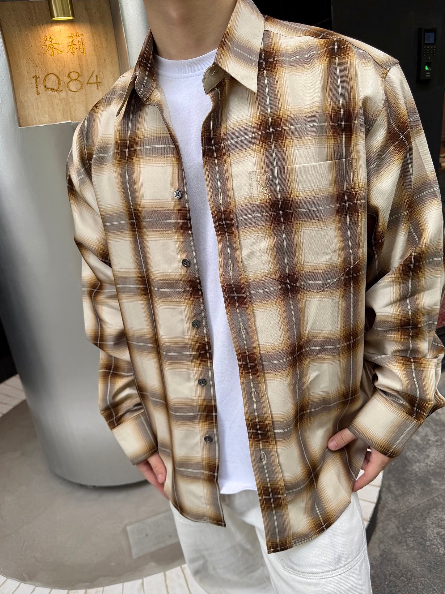 2026 New Model GS Embroidered Checkered Shirt (BB834-B45)