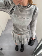 2026 Women's GS Fake Two-Piece Logo Print Long-Sleeved (EE428)