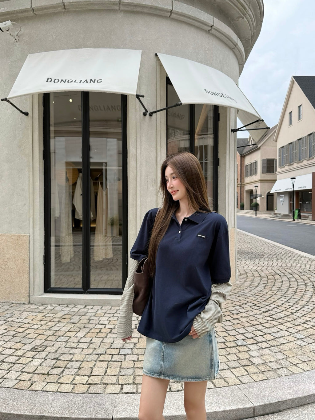 2026 Women's GS Logo Fake Two-Piece Polo Collar Long Sleeve (FF799)