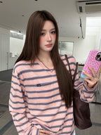 2026 Women's GS Logo Striped Long-Sleeved (FF790)