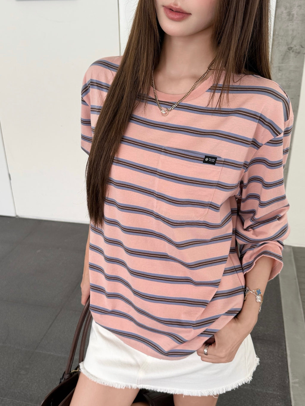 2026 Women's GS Logo Striped Long-Sleeved (FF790)