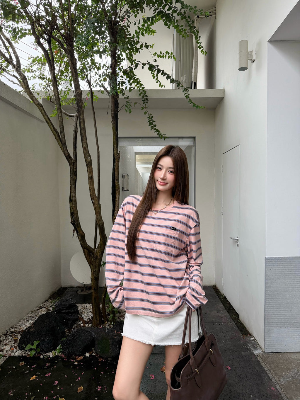2026 Women's GS Logo Striped Long-Sleeved (FF790)