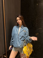 2026 Women's GS Embroidered Logo Denim Jacket (EE433)