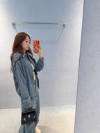 2026 Women's GS Embroidered Logo Denim Jacket (EE433)