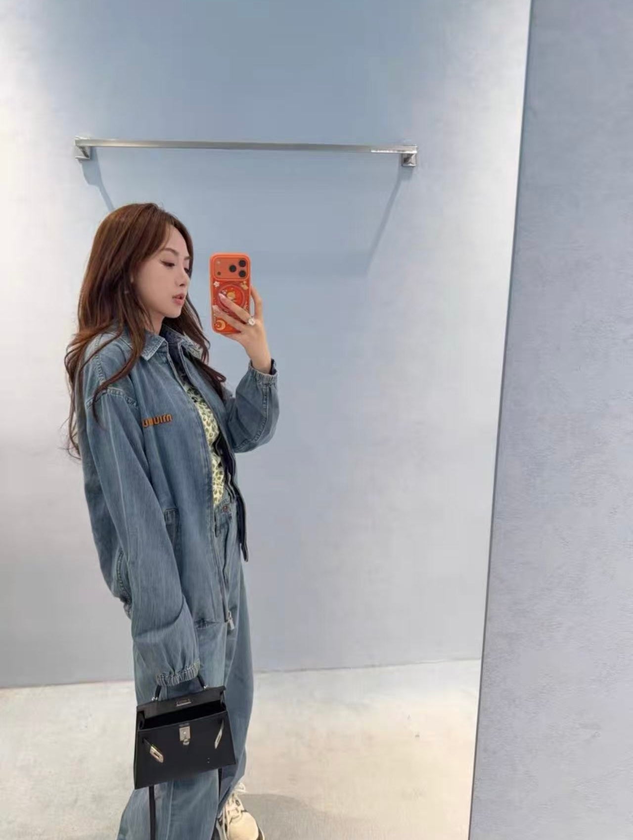 2026 Women's GS Embroidered Logo Denim Jacket (EE433)