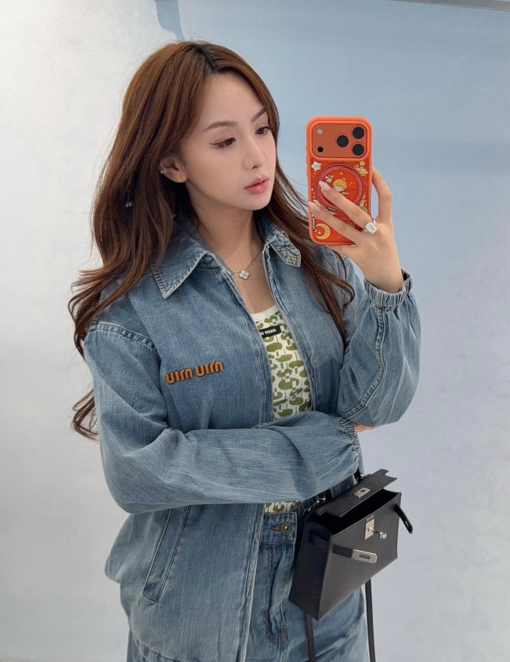 2026 Women's GS Embroidered Logo Denim Jacket (EE433)