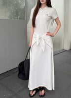 2026 Women's GS Embroidered Polo Neck Dress (FF785)