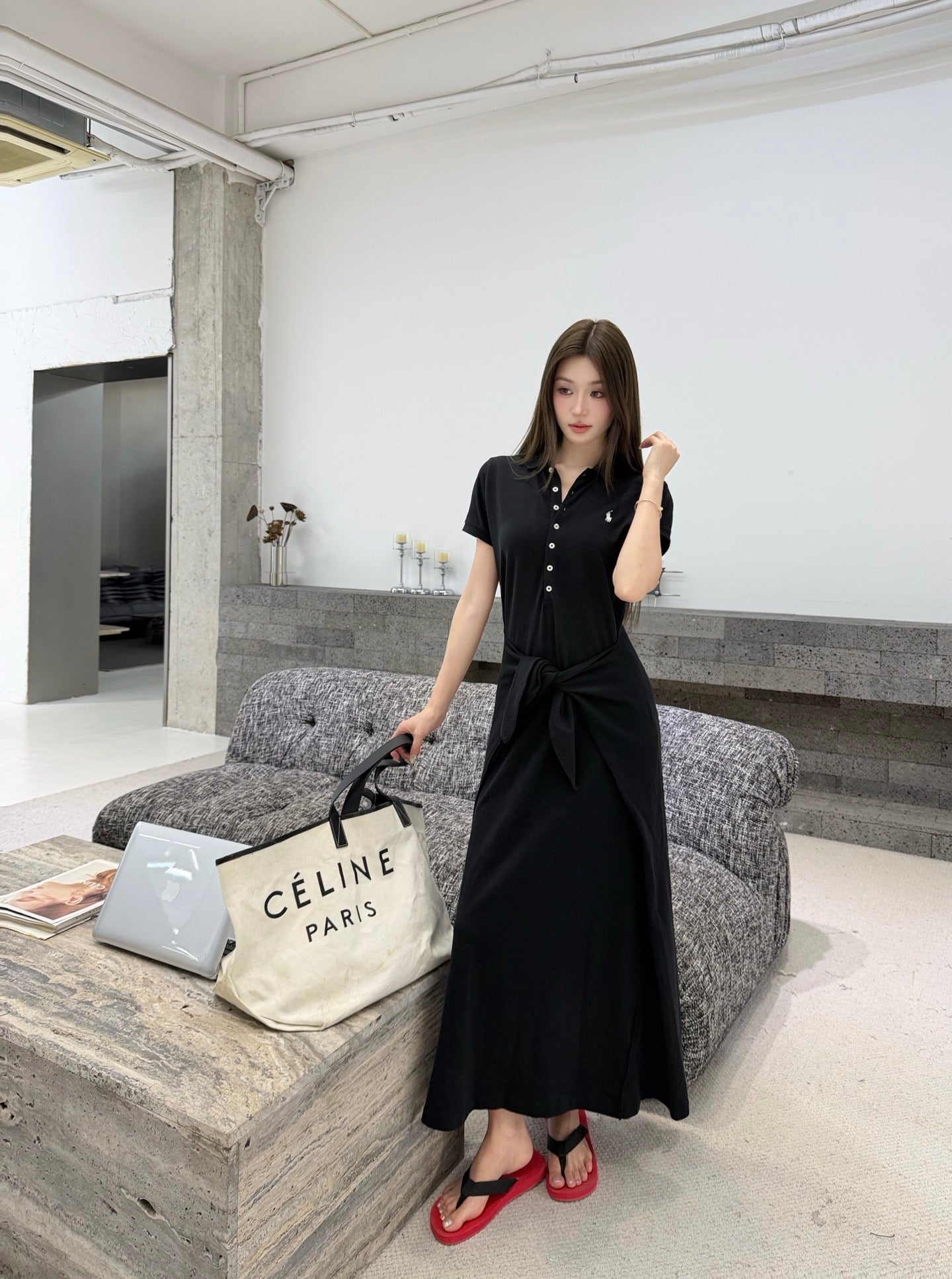 2026 Women's GS Embroidered Polo Neck Dress (FF785)