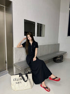 2026 Women's GS Embroidered Polo Neck Dress (FF785)