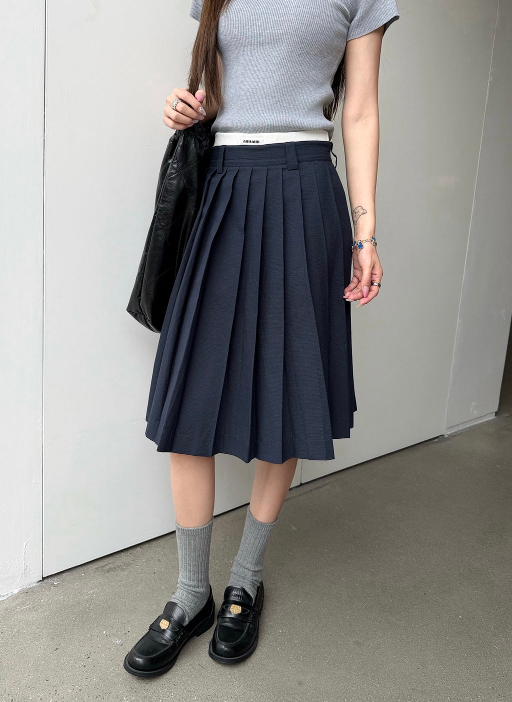 2026 Women's GS Logo Embroidered Pleated Skirt (FF775)