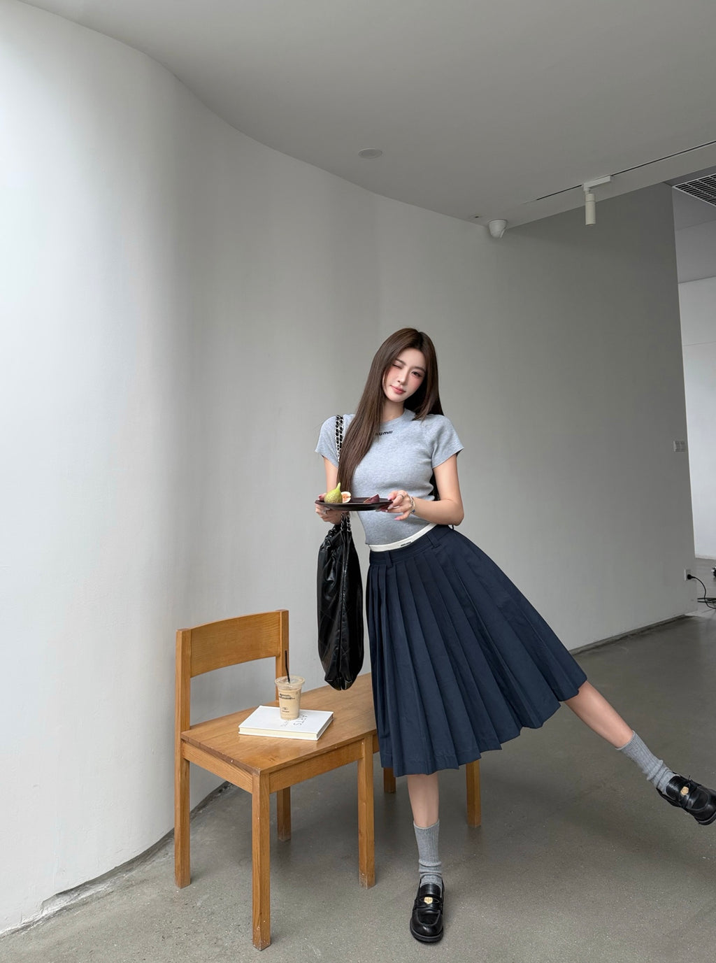 2026 Women's GS Logo Embroidered Pleated Skirt (FF775)