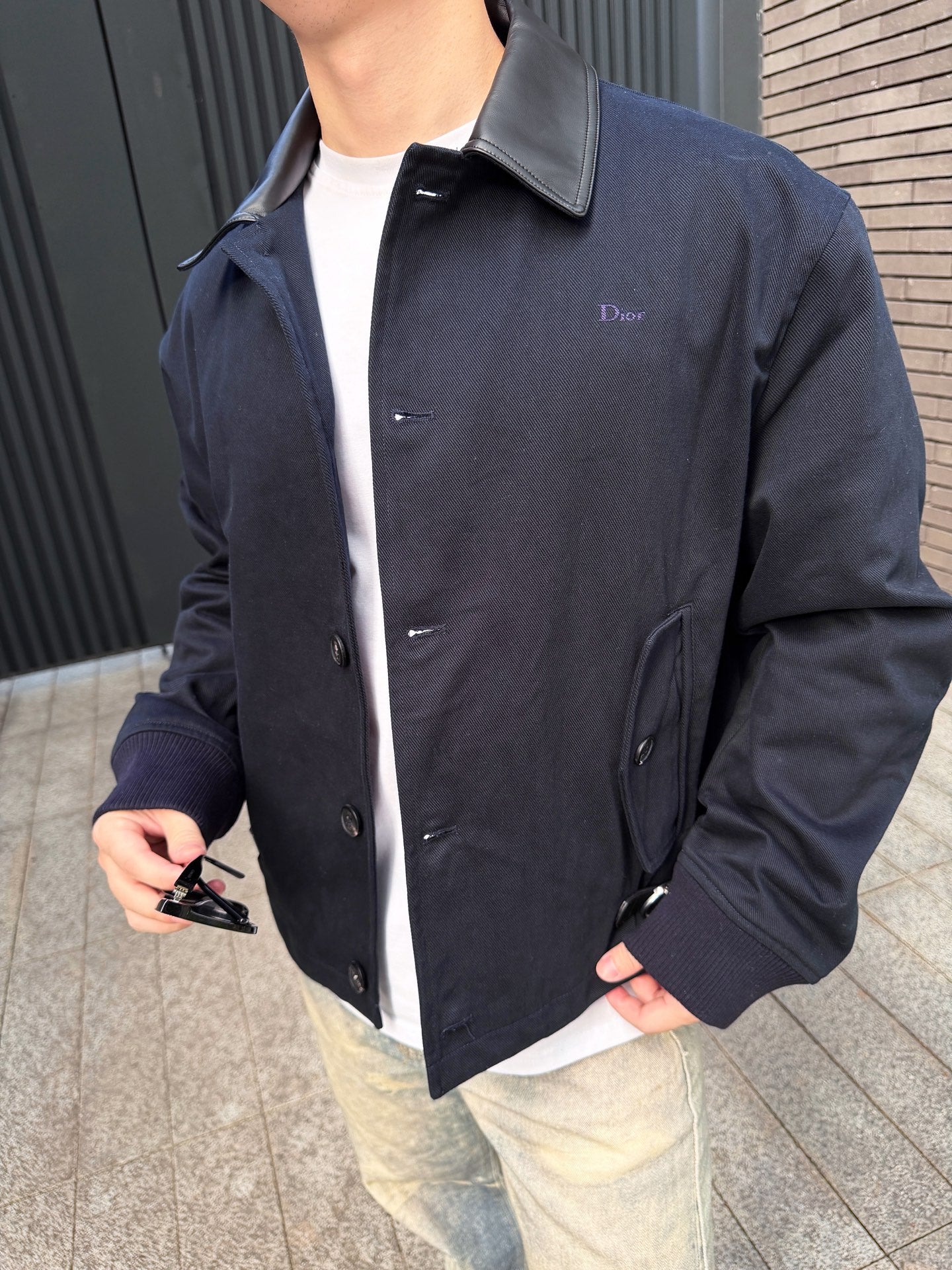 2026 New Model GS Embroidered Snapback Leather Collar Jacket (AA665-C10)
