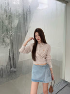 2026 Women's GS Letter Metal Denim Short Skirt (FF792)