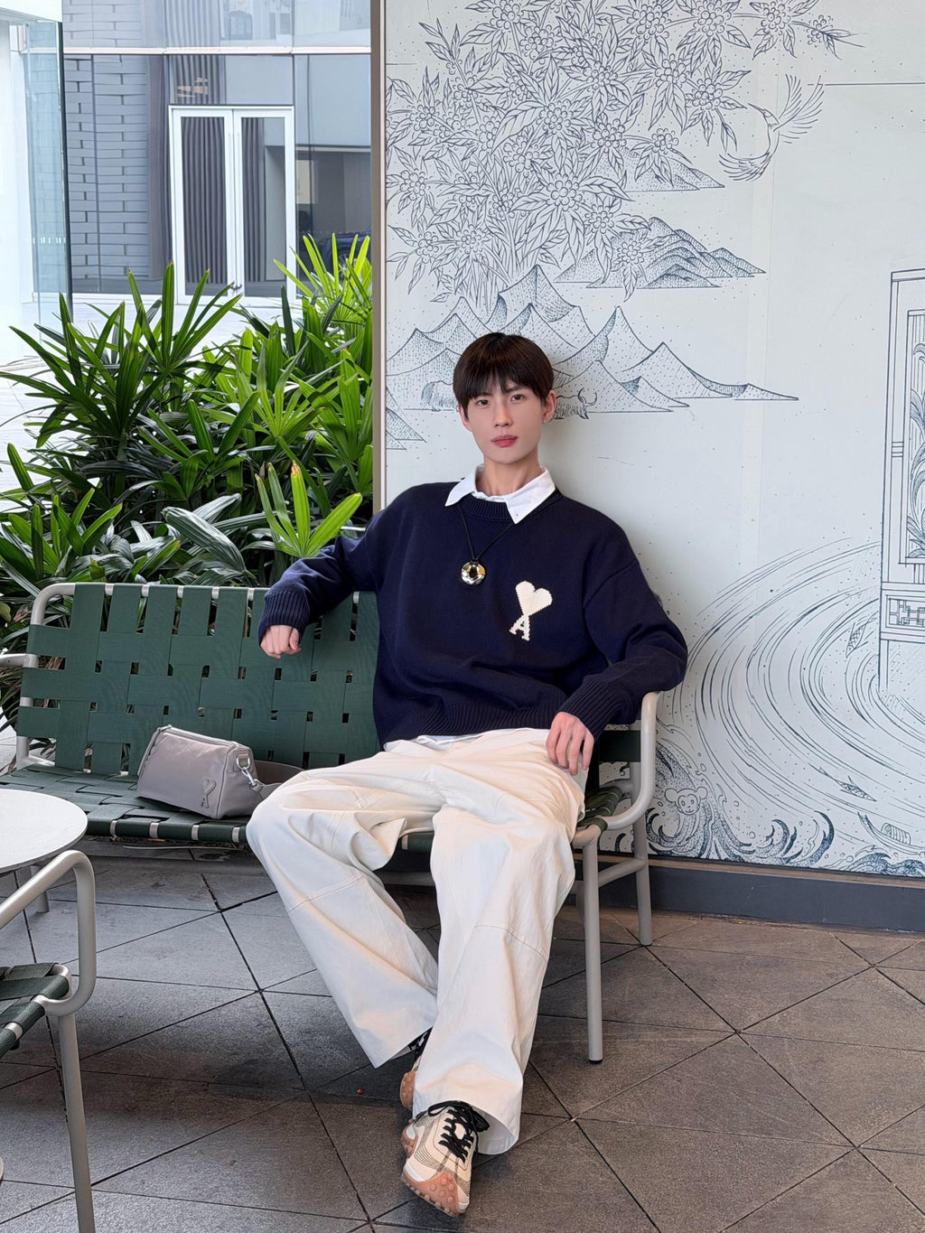 2026 New GS Jacquard Crew Neck Knit (25374-B30)