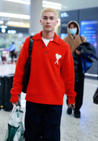 2026 New Model GS Heart Patterned Knitted Polo Shirt (AA648-B25)