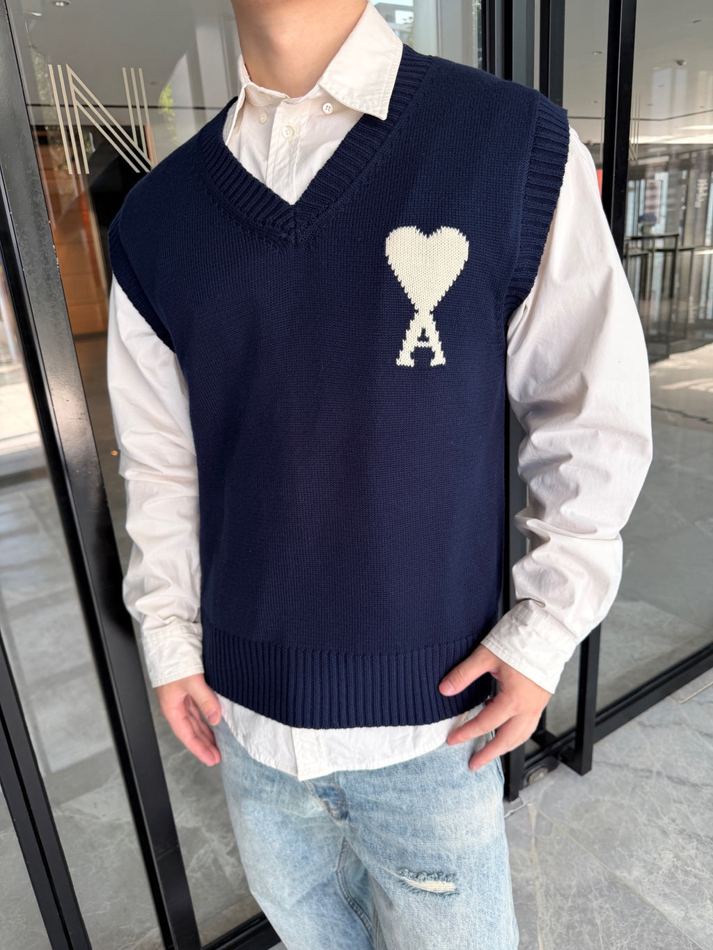 Heart GS Patterned Knitted Jacket (AA658-A75)