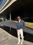 2026 New Model GS Leather Detail Denim Jacket (BB872-C25)