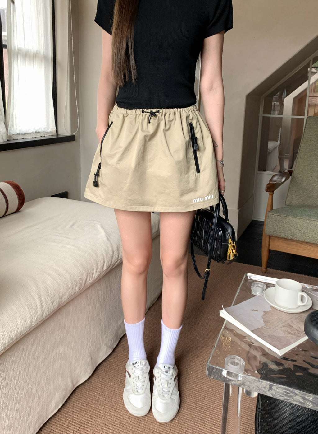 2026 Women's GS Logo Drawstring Mini Skirt (FF807)