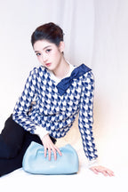2026 Women's GS Butterfly Knot Peacock Pattern Plaid Sweater (DD144)