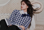 2026 Women's GS Butterfly Knot Peacock Pattern Plaid Sweater (DD144)