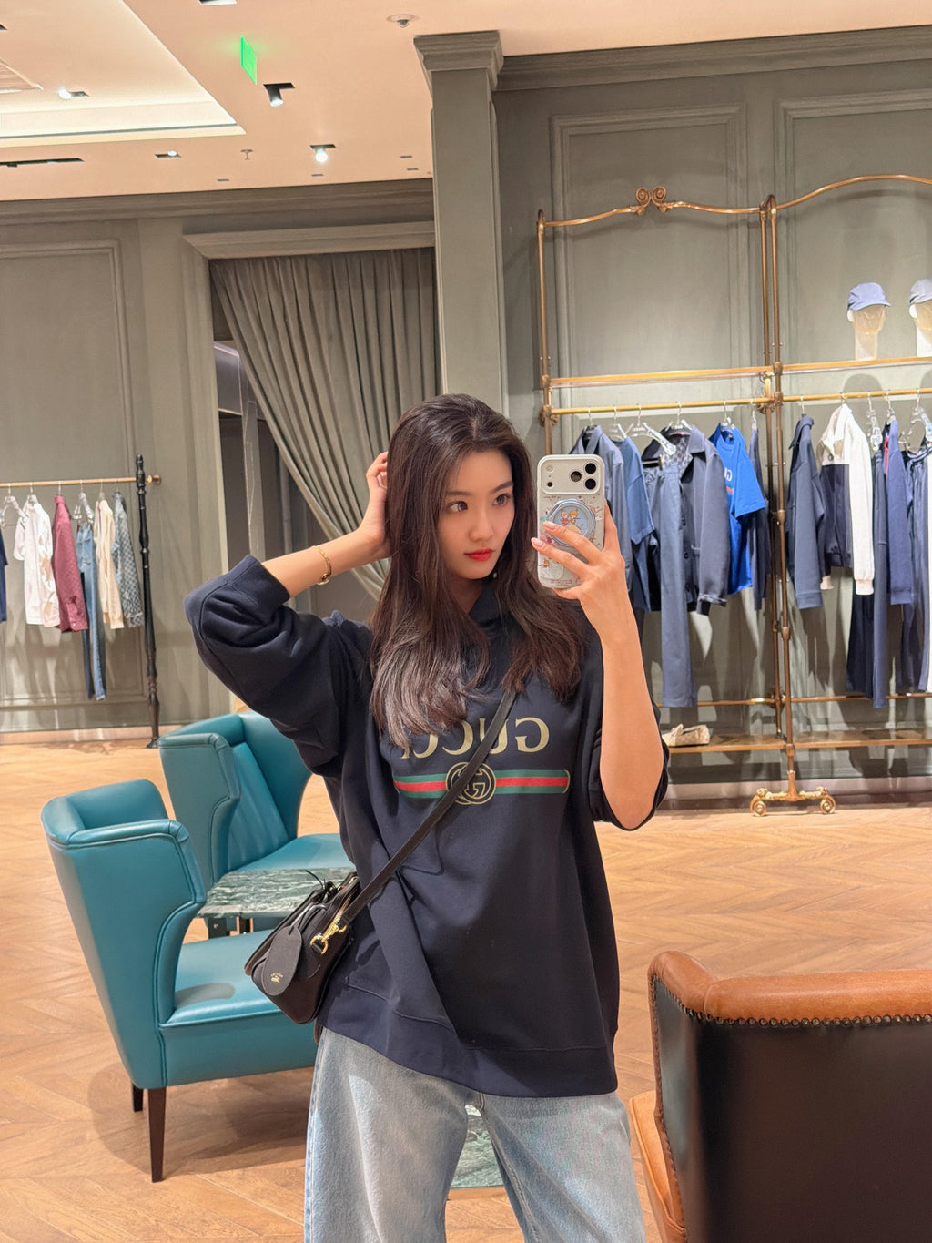 2026 Women's GS Printed Hooded Sweatshirt (DD177)