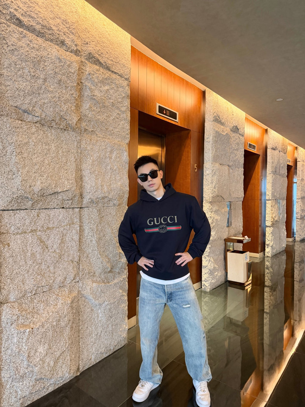 2026 New Model GS Printed Hooded Sweatshirt (AA686-B00)