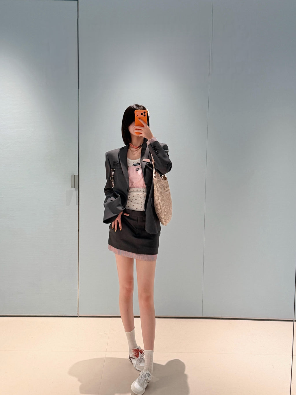 2026 Women's GS Logo Single-Piece Wool Suit (EE430)