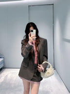 2026 Women's GS Logo Single-Piece Wool Suit (EE430)