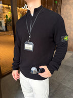 2026 New Model GS Badge Standing Collar Knit Sweater (AA1003-B10)