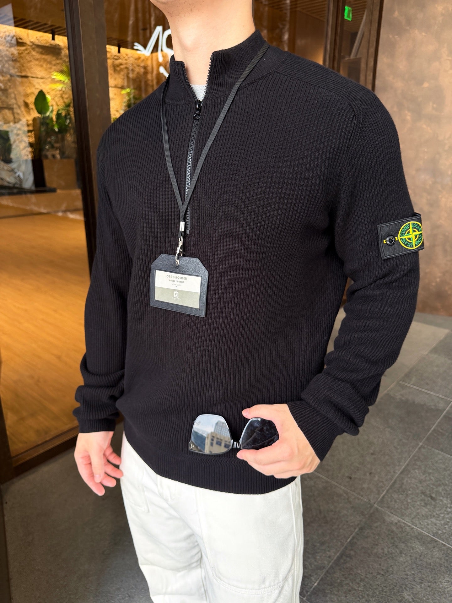 2026 New Model GS Badge Standing Collar Knit Sweater (AA1003-B10)