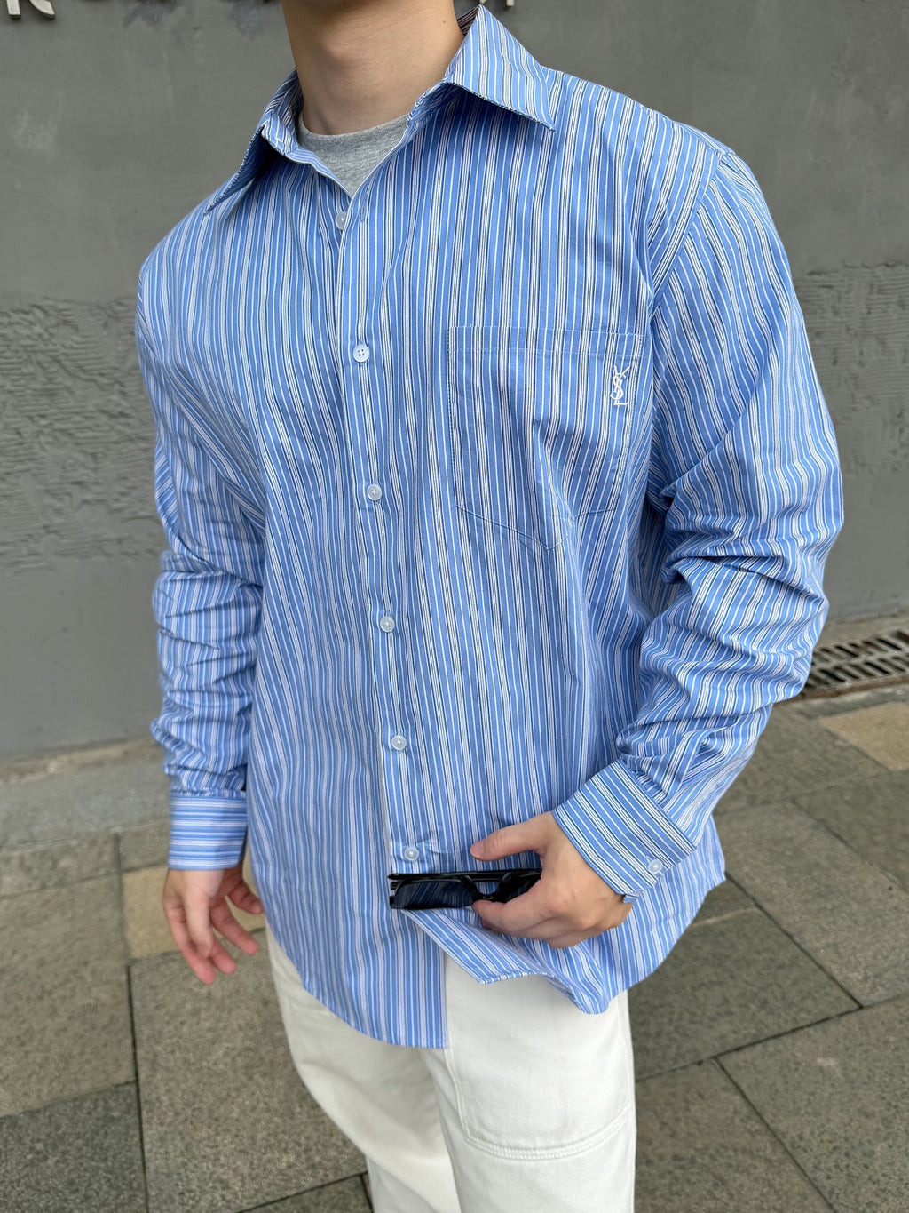 2026 New Edition GS Logo Embroidered Striped Shirt (BB4004-B35)