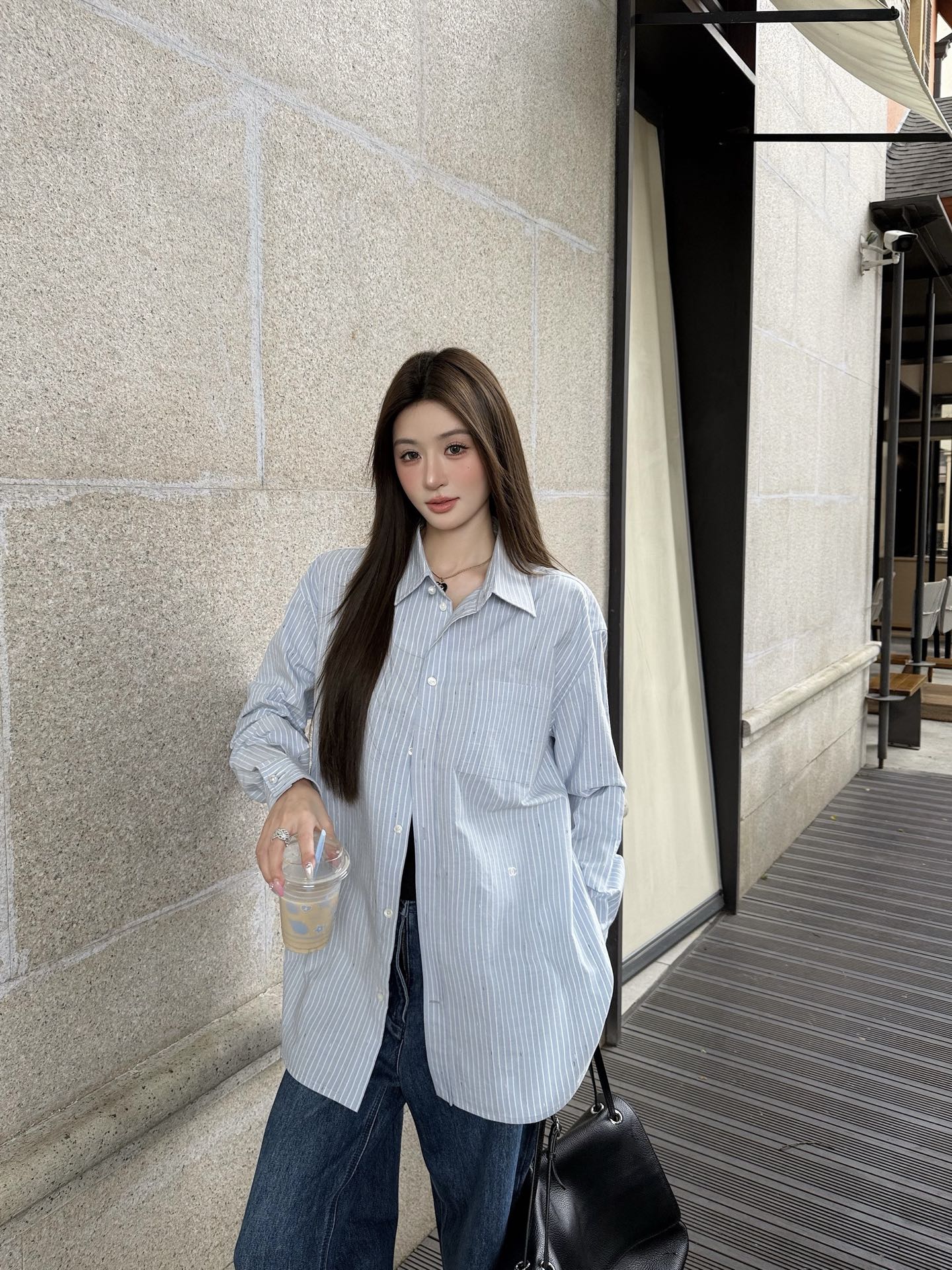 2026 Women's GS Double C Embroidered Striped Shirt (FF804)