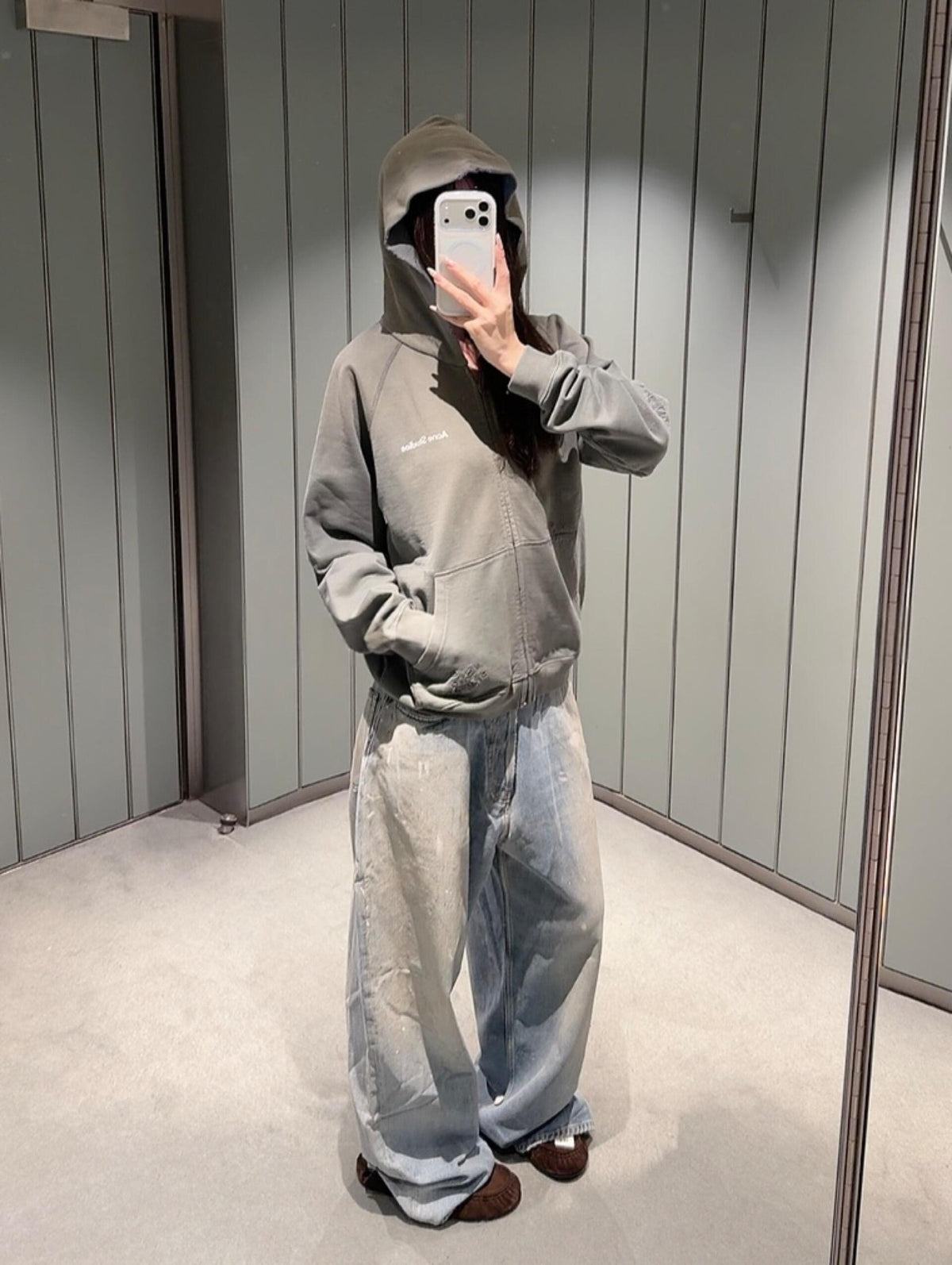 2026 Women's GS Printed Weathered Logo Hooded Coat (FF782)