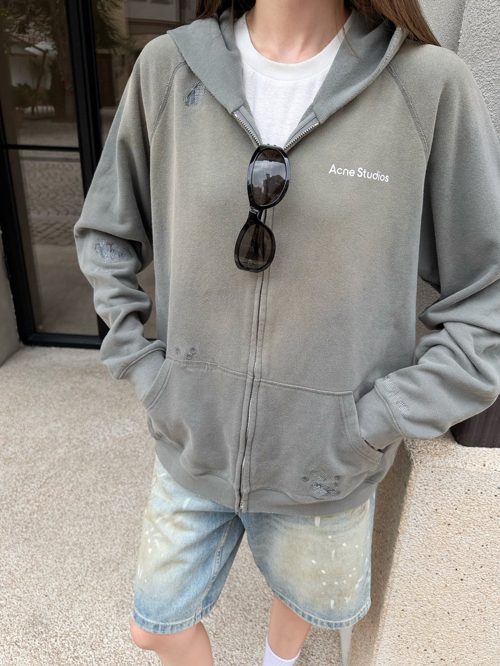 2026 Women's GS Printed Weathered Logo Hooded Coat (FF782)