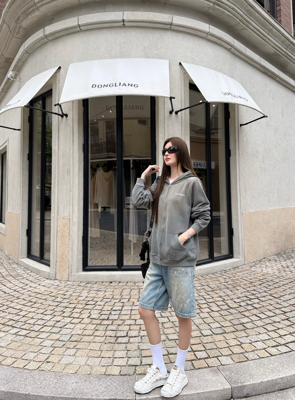 2026 Women's GS Printed Weathered Logo Hooded Coat (FF782)