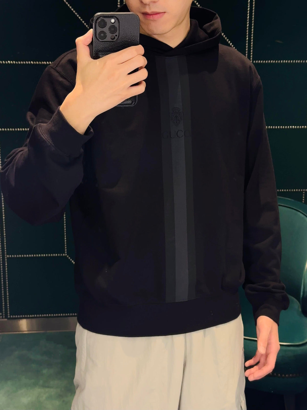 2026 New Model GS Logo Striped Hooded Sweatshirt (AA1002-B00)