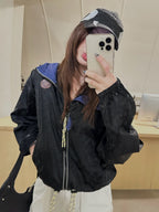 2026 Women's GS Label Full Print Jacquard Coat (DD154)