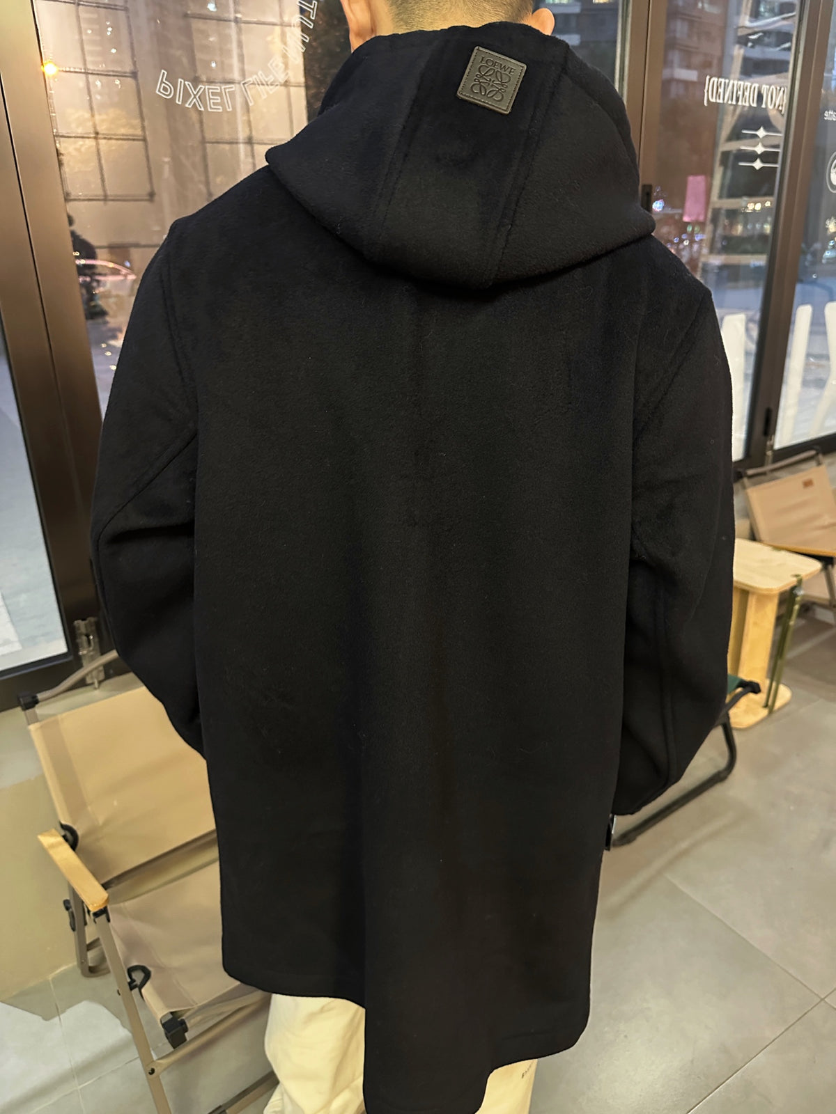 2026 New GS Leather Label Hooded Long Coat (25393-D40)