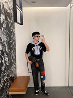 2026 New Model GS Leather Embroidered Denim Pants (BB4007-B65)