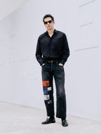 2026 New Model GS Leather Embroidered Denim Pants (BB4007-B65)