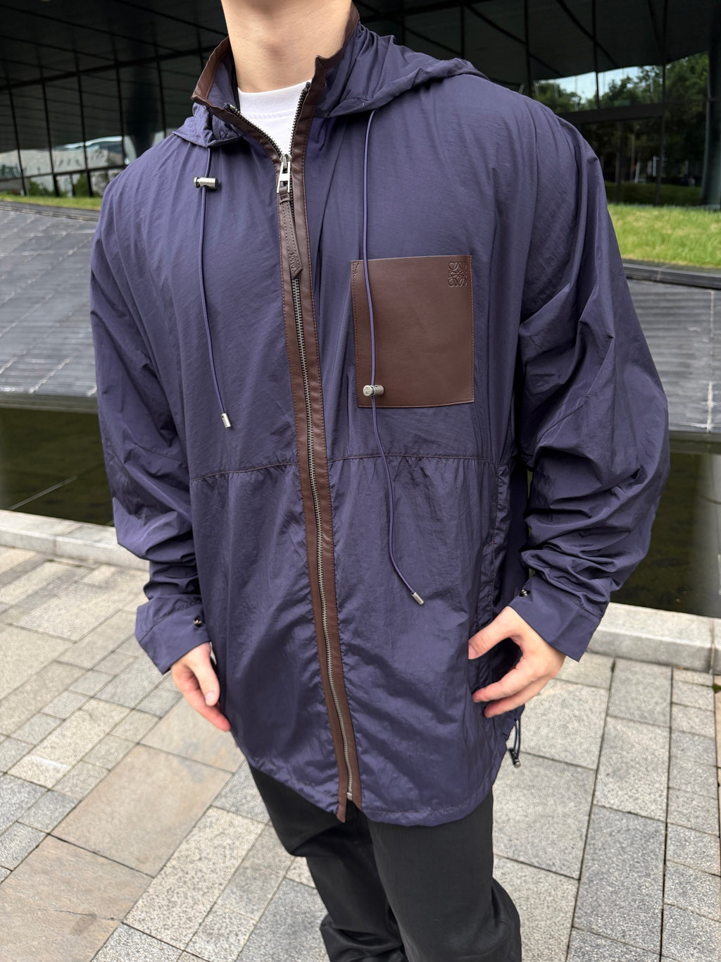 2026 New Style GS Leather Patched Hooded Coat