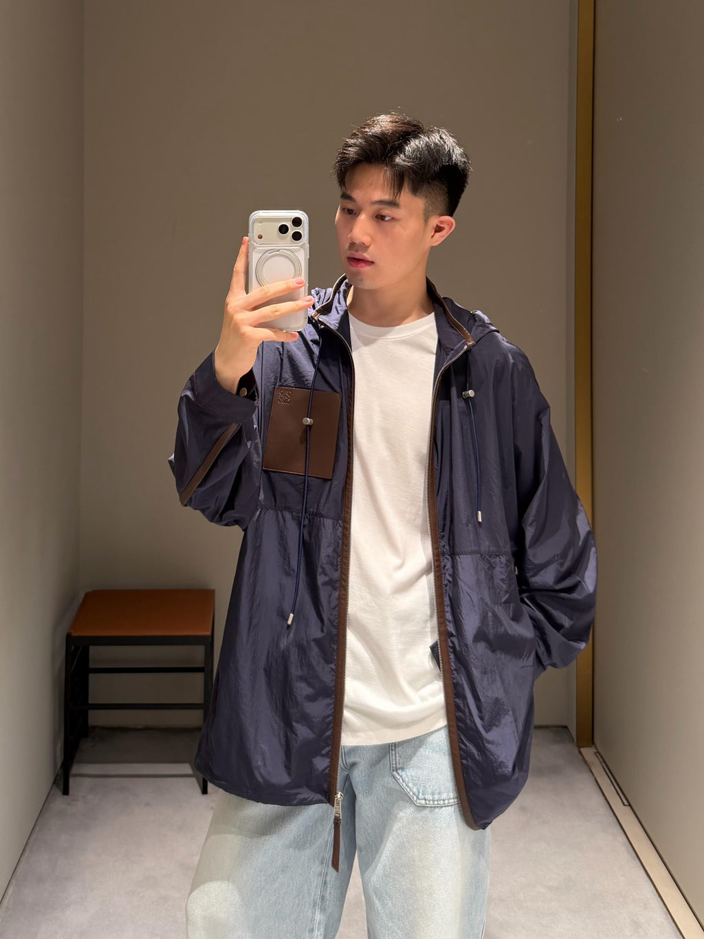 2026 New Style GS Leather Patched Hooded Coat