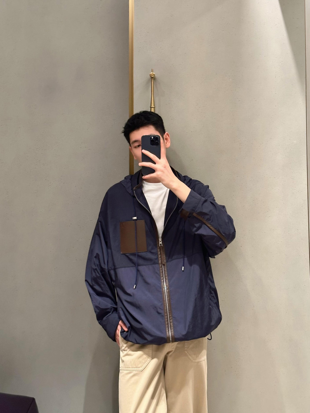 2026 New Style GS Leather Patched Hooded Coat