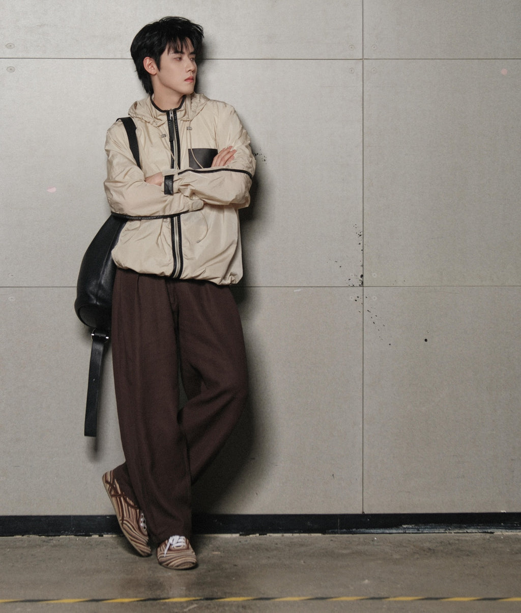 2026 New Style GS Leather Patched Hooded Coat
