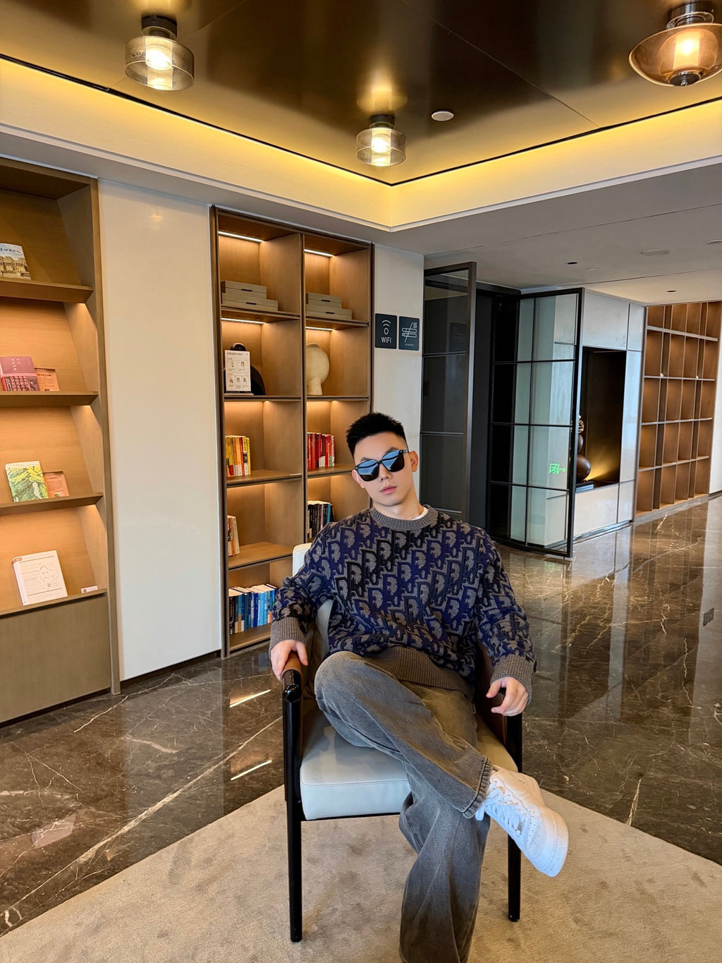 2026 New GS Gradient Full Printed Jacquard Sweater (AA636-B40)