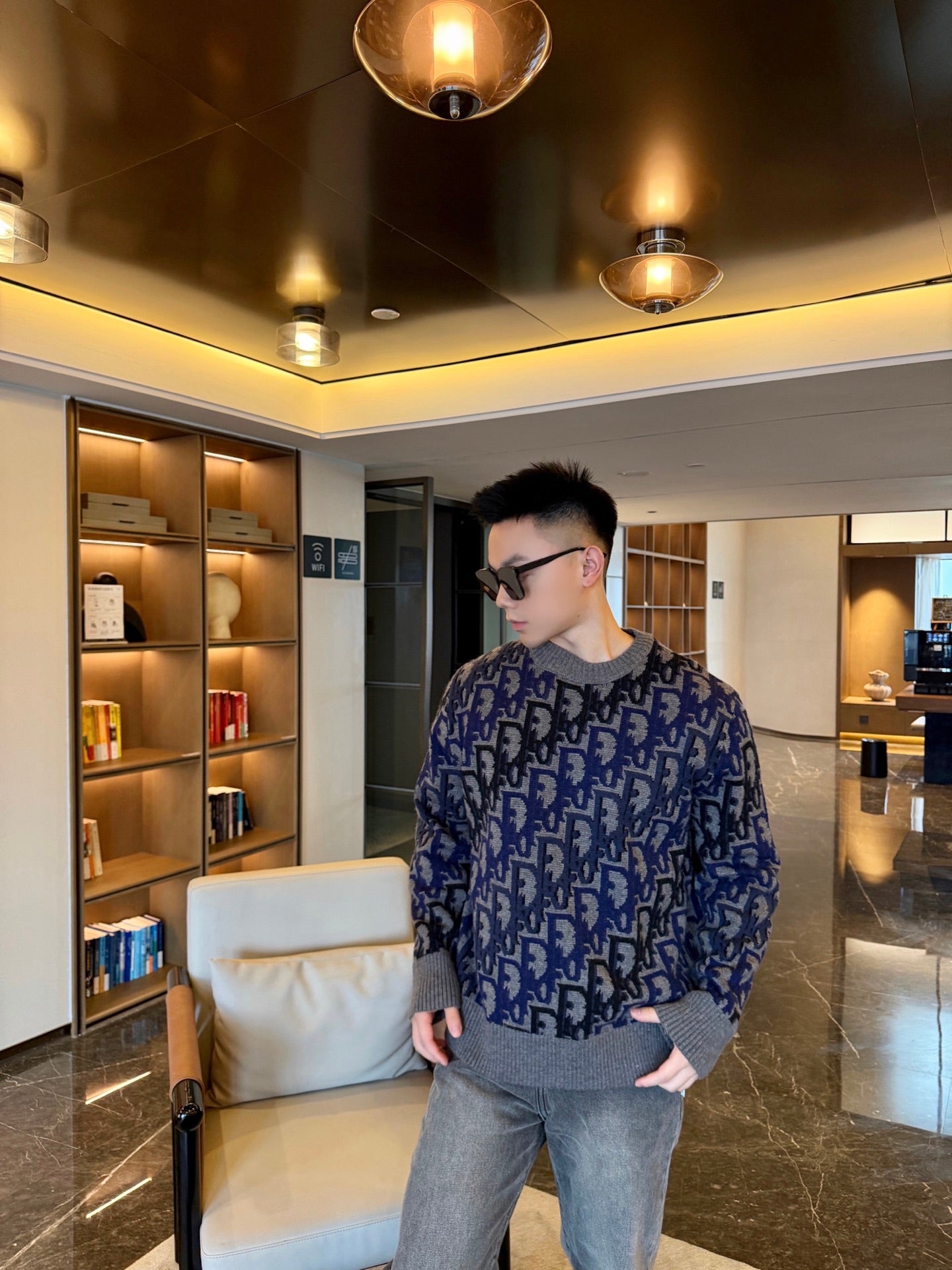 2026 New GS Gradient Full Printed Jacquard Sweater (AA636-B40)