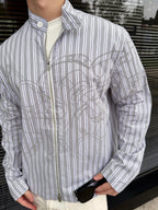2026 new model GS logo printed striped coat (BB4009-C00)