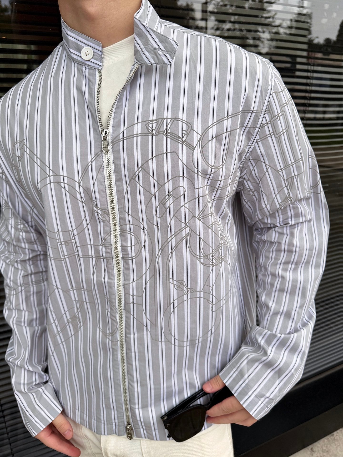 2026 new model GS logo printed striped coat (BB4009-C00)