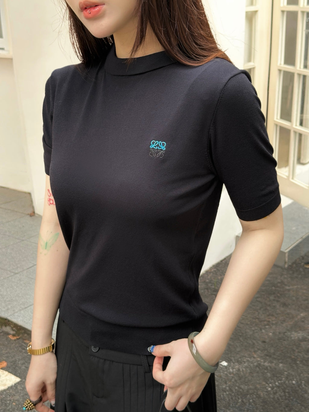 2026 Women's GS Embroidered Short-Sleeved Sweater (DD149)